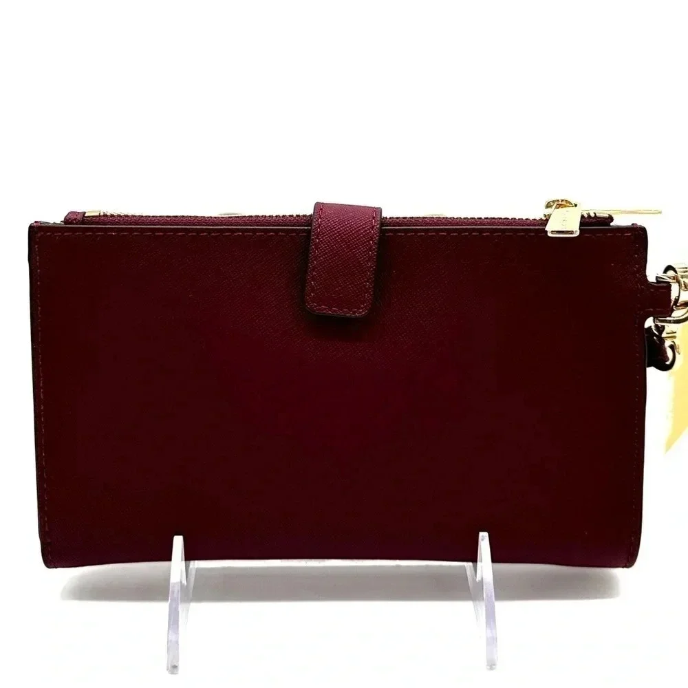 Michael Kors Large Double Zip Wallet Wristlet Dark Cherry (NWT)